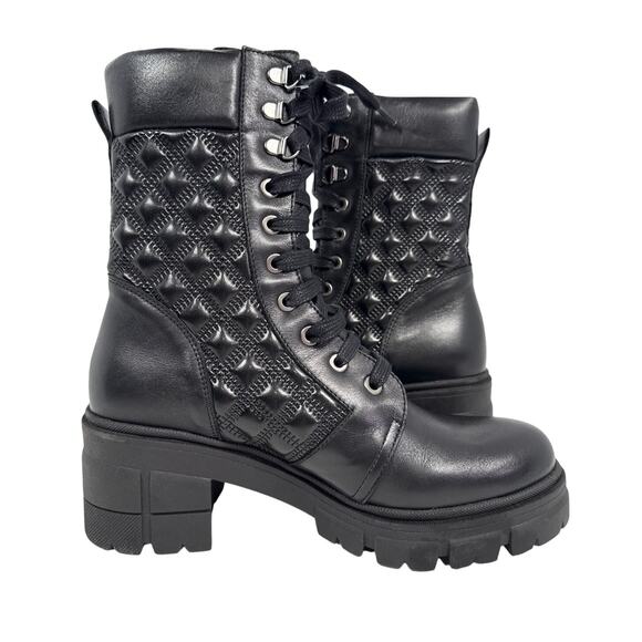 Unity in Diversity Boots Dream of Me Womens 7.5 EU38 Quilted Black Leather Zip - Picture 4 of 12